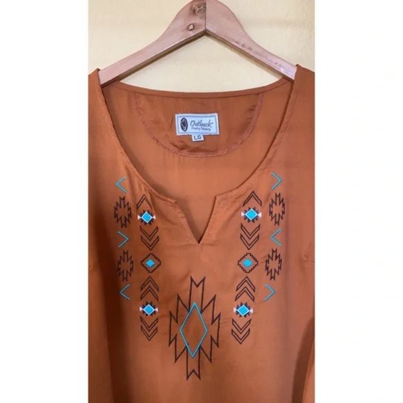 NWT Outback Trading Company Tess Blouse Aztec Top | Women's Size L - Picture 3 of 6
